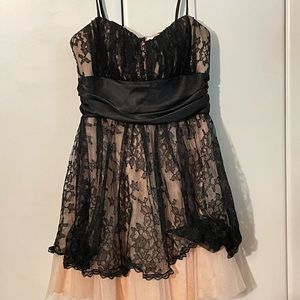 Short Black Lace Prom Dress
